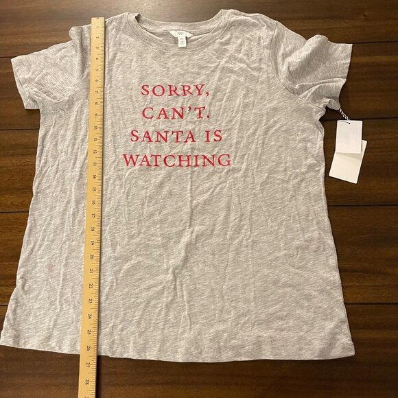 NWT 1901 Women's "Sorry Cant. Santa is Watching" Graphic Tee Size XXL NEW - Picture 7 of 13
